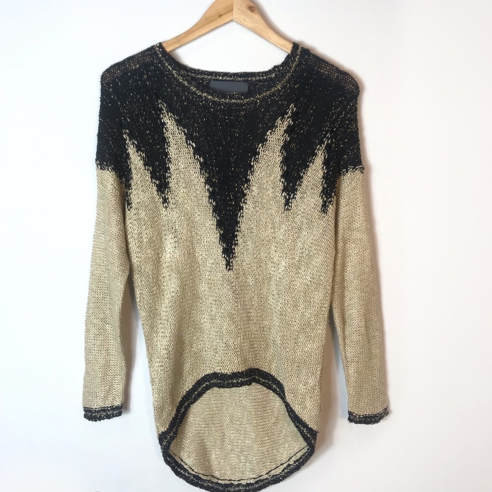 LOVEMARKS High Low Gold Sweater